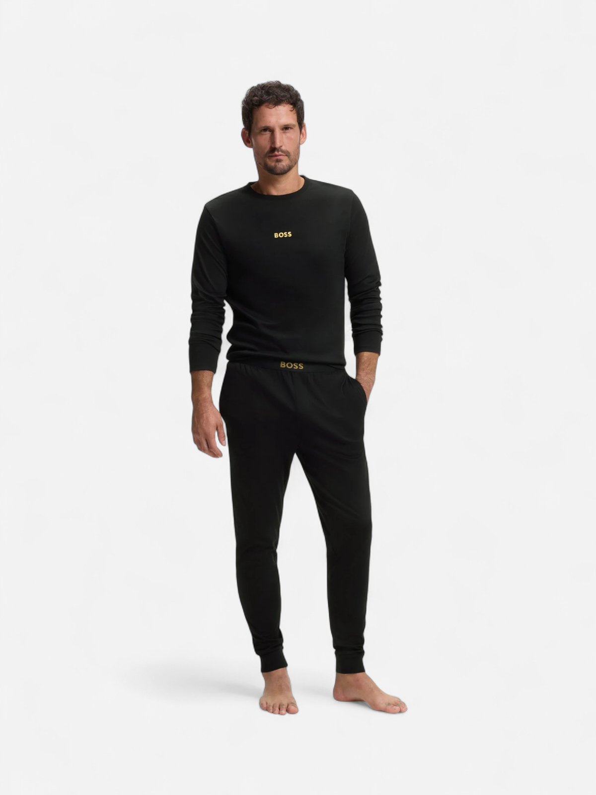 Hugo Boss Xmas Long Set, musta