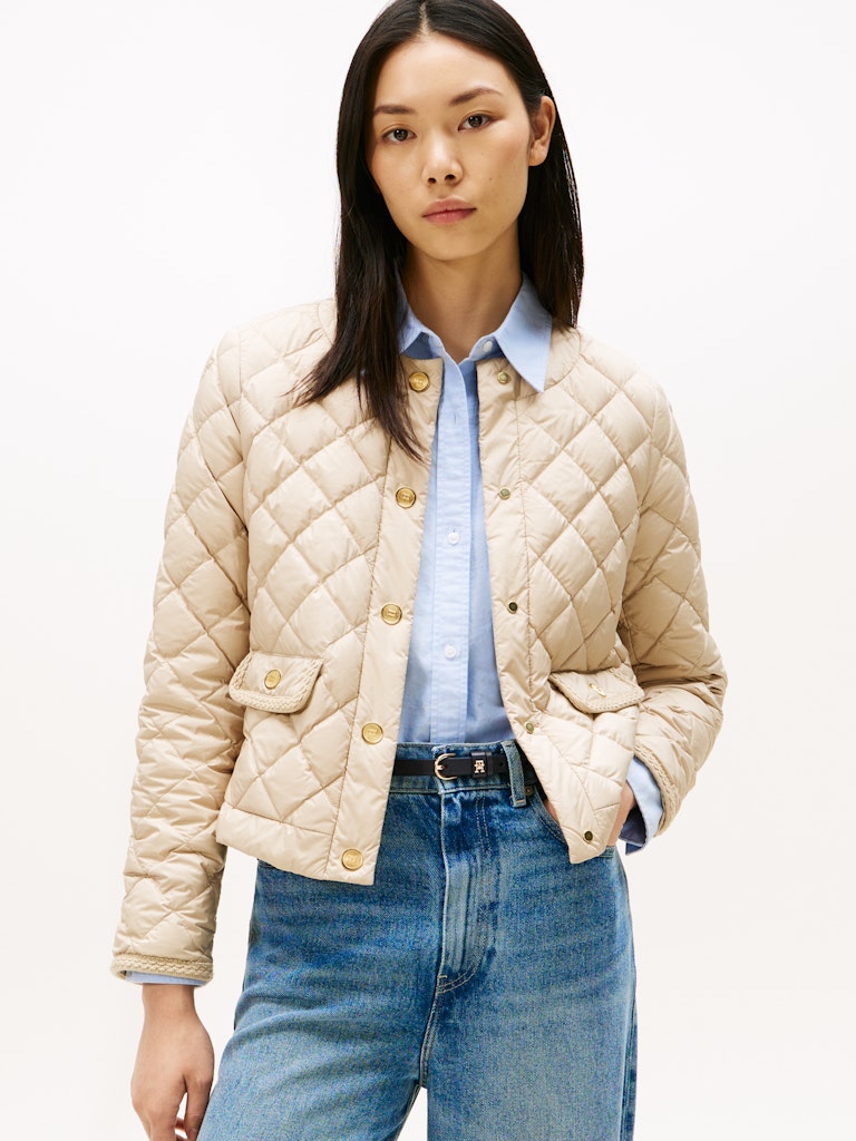 Tommy Hilfiger Button Quilted Reg Lady Jacket, beige