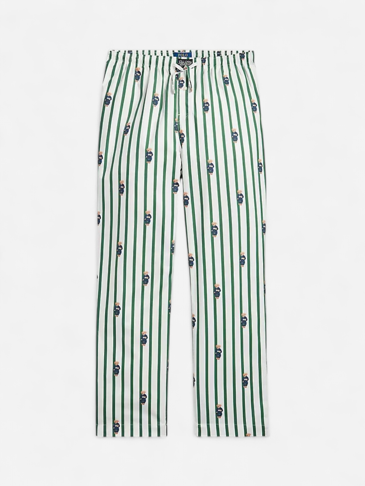 Polo Ralph Lauren Polo Bear Striped Pyjama Pant, raidallinen vihreä