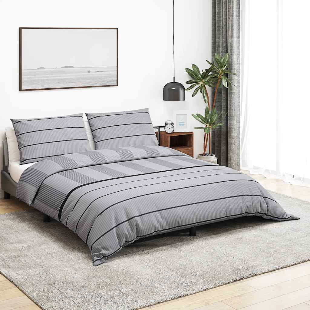 vidaXL Pussilakanasetti vaaleanharmaa 240x220 cm puuvilla
