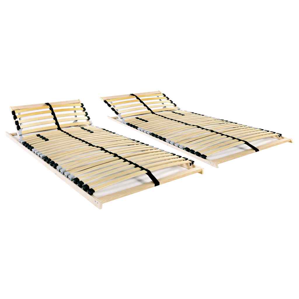 vidaXL Sängyn sälepohjat 2 kpl 28 säleellä 7 vyöhykettä 90x200 cm