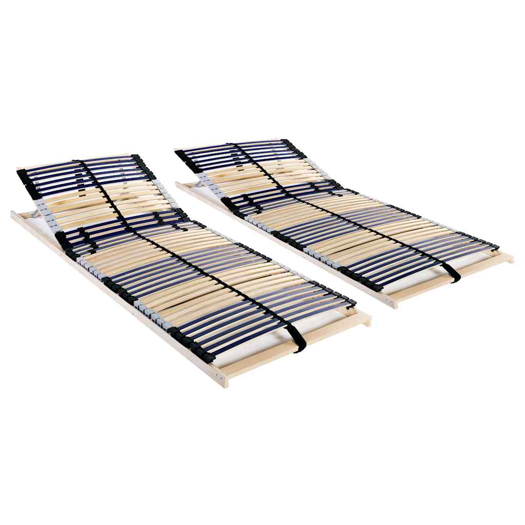 vidaXL Sängyn sälepohjat 2 kpl 42 säleellä 7 vyöhykettä 90x200 cm