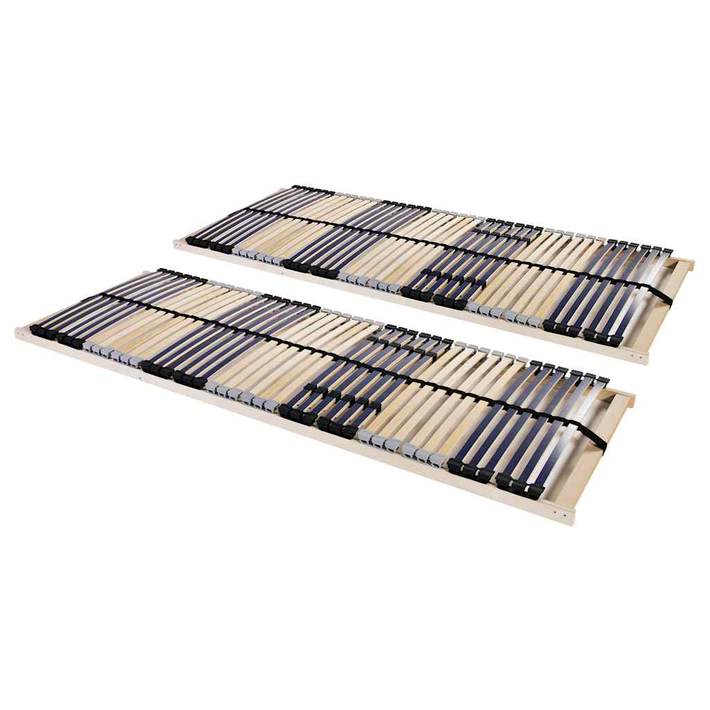 vidaXL Sängyn sälepohjat 2 kpl 42 säleellä 7 vyöhykettä 90x200 cm