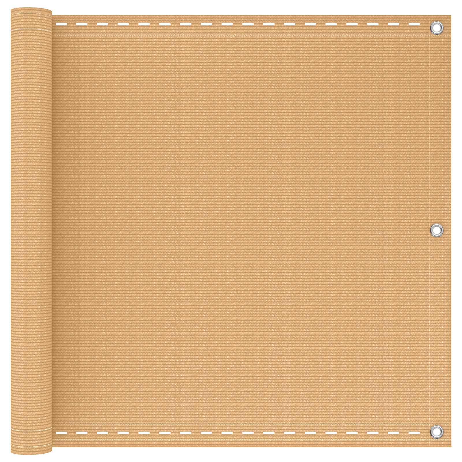 vidaXL Parvekkeen Verho Hiekka 75 x 400 cm HDPE ja alumiini