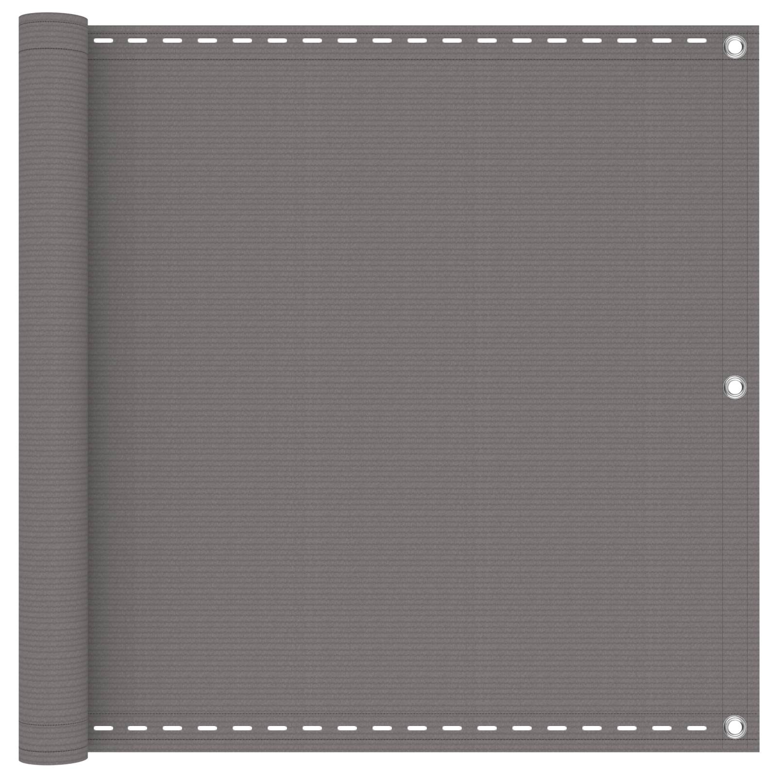 vidaXL Parvekkeen Verho Vaaleanharmaa 75 x 400 cm HDPE ja alumiini